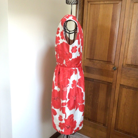 Eliza J Dress 6 Sheath Red Floral Sleeveless - Picture 3 of 8